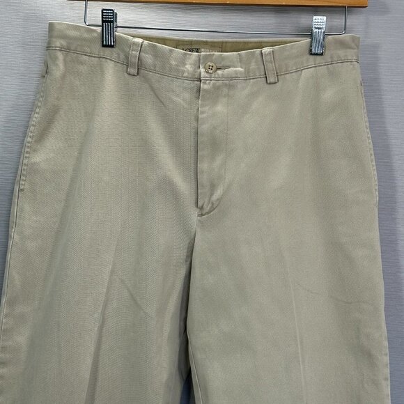 J Crew Pants Mens 33 Cotton Chino Beige Cotton Flat Front  Pockets - Picture 2 of 9